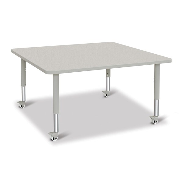 Berries Square Activity Table, 48 in. x 48 in., Mobile, Freckled Gray/Gray/Gray